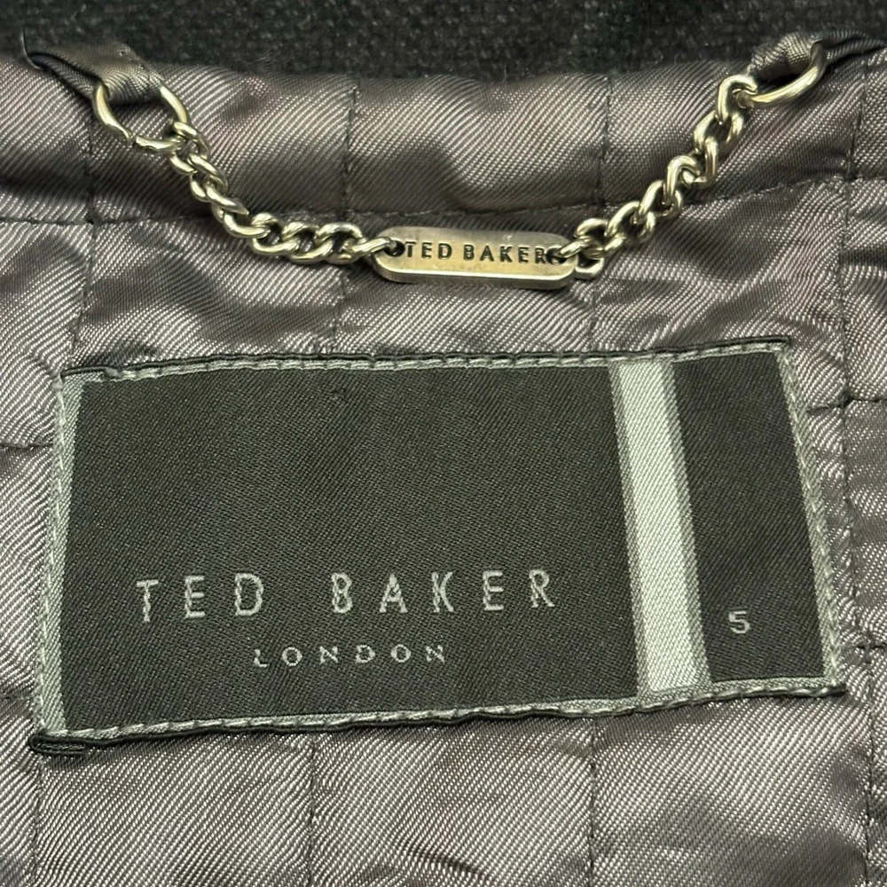Ted Baker London Men's Black Trench Coat,Size 5 (XL) ,100% Cotton